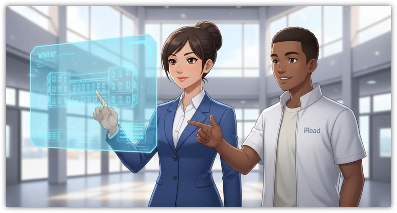 Élève lisant sur tablette