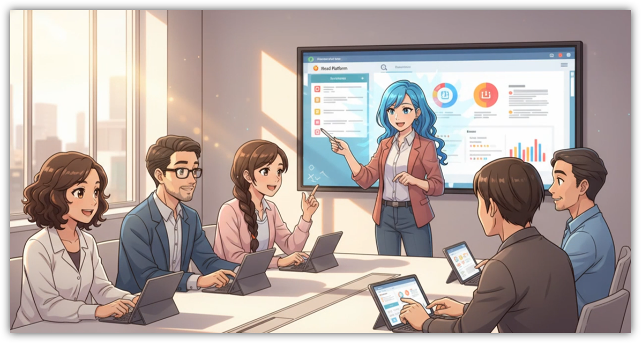 Élève lisant sur tablette