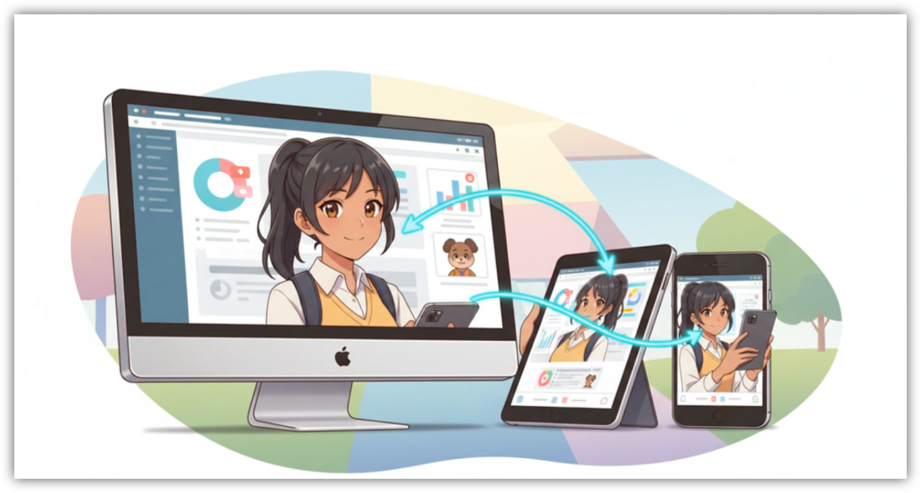 Élève lisant sur tablette