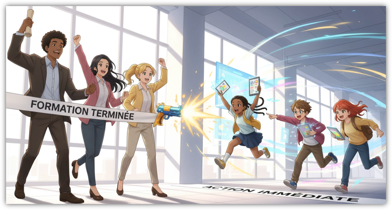 Élève lisant sur tablette