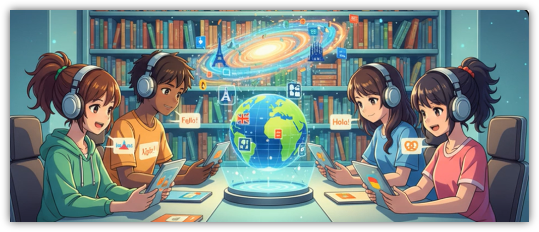 Élève lisant sur tablette